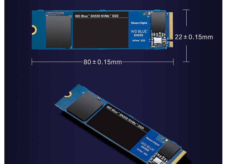 西部數據（Western Digital）250GB SSD固態硬盤 M.2接口（NVMe協議） WD Blue SN550 四通道PCIe 高速